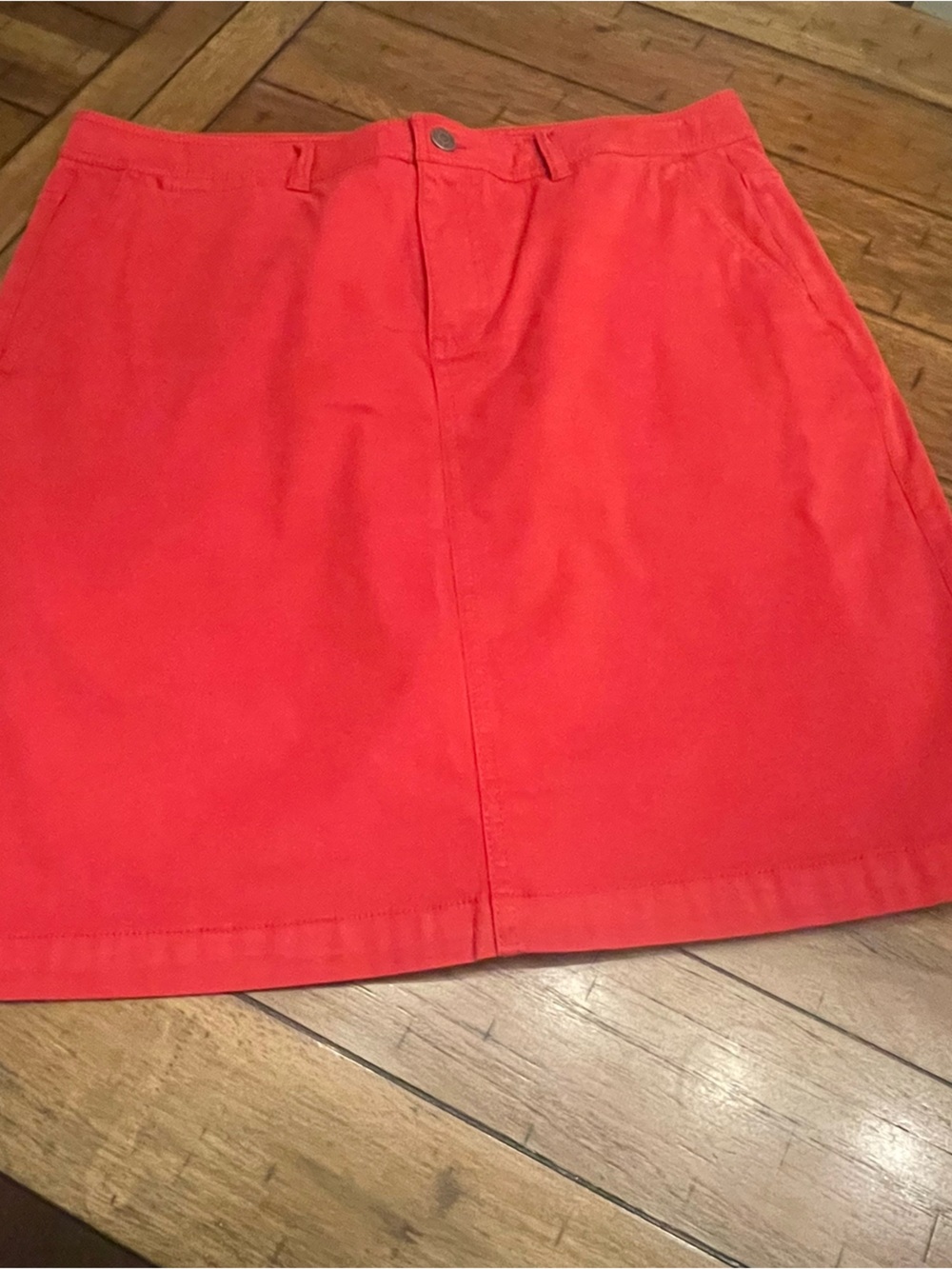 Pendleton Coral-Red Mini Skirt